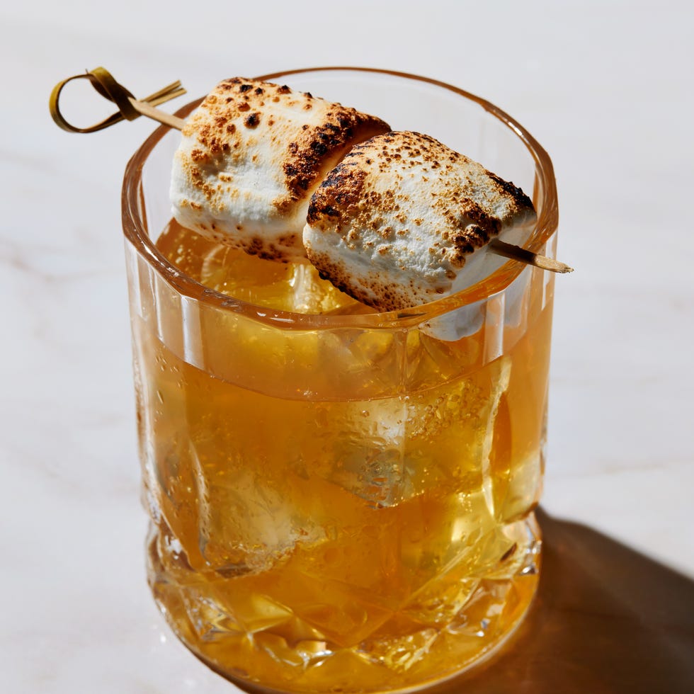 campfire mules with a torched marshmallow garnish