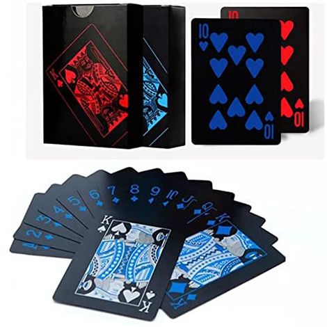 a deck of playing cards with black cards and blue ink playing cards is a good housekeeping pick fo rbest camping activity