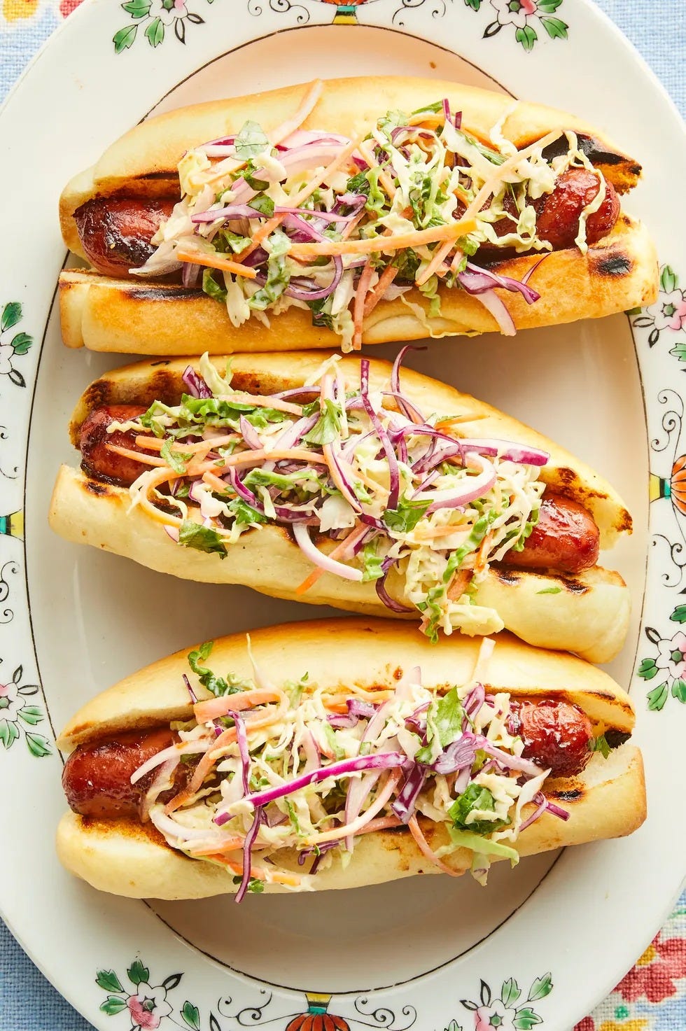 bbq hot dogs with cilantro slaw for camping