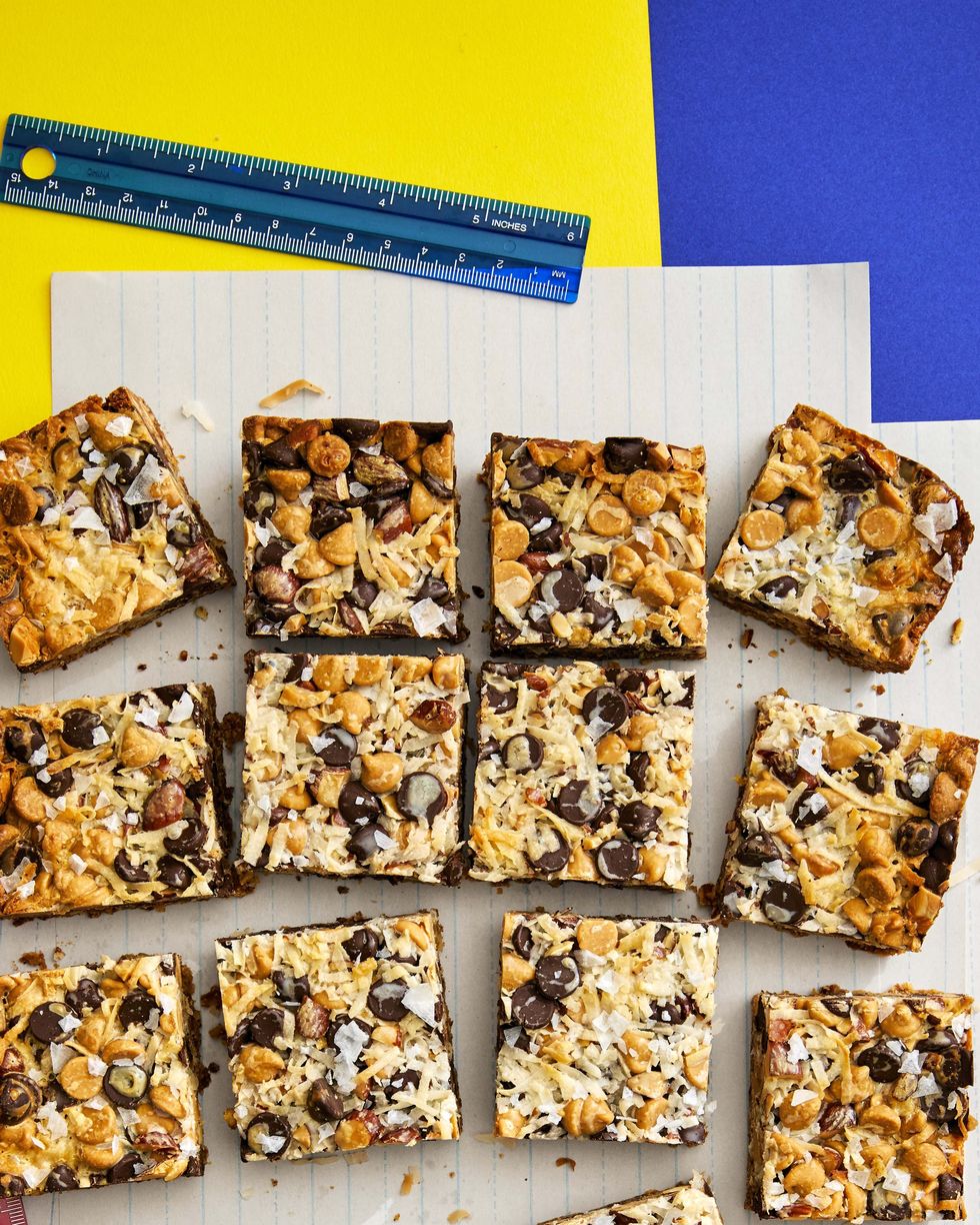 kitchen sink layer bars cut into squares