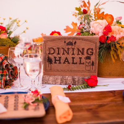 camping wedding dining hall table 