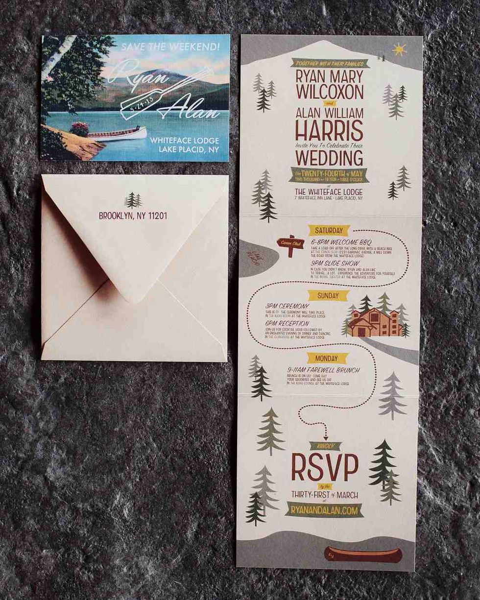 camping wedding invitations