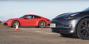 Tesla Porsche drag race