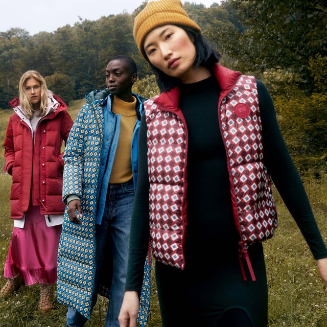 models wear reformation for canada goose in a guide to the reformation canada goose outerwear collaboration 2022