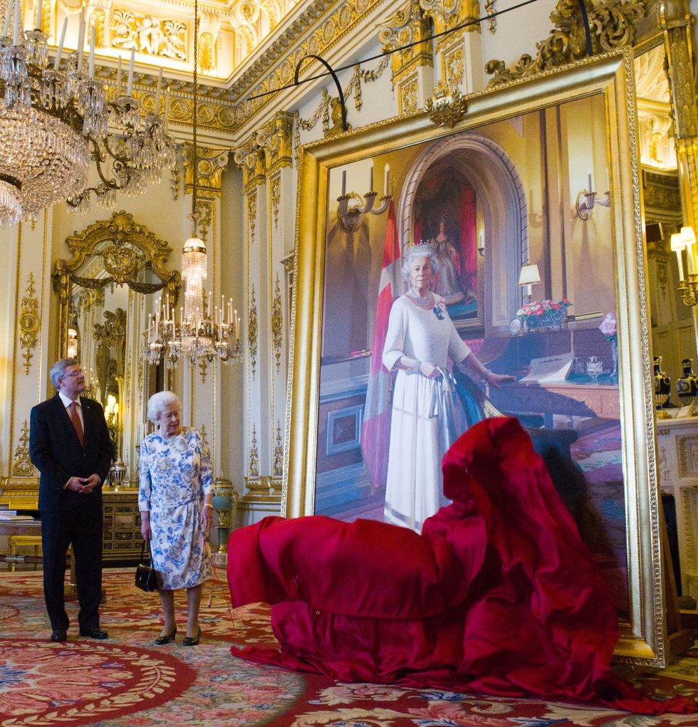 Queen Meets Canadian Prime Minister Stephen Harper