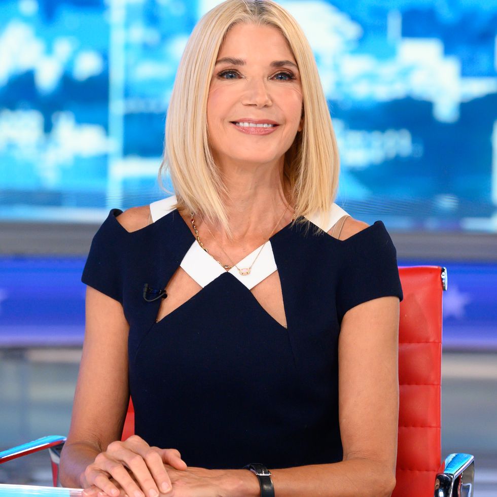new york, new york   august 27 candace bushnell visits the daily briefing with anchor dana perino at fox studios on august 27, 2019 in new york city photo by noam galaigetty images