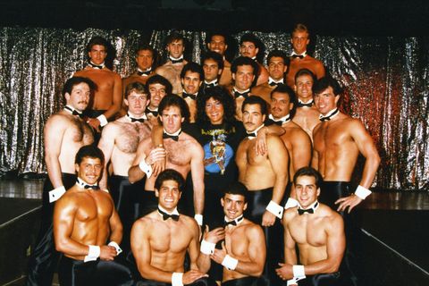 candace mayeron surrounded by chippendale men