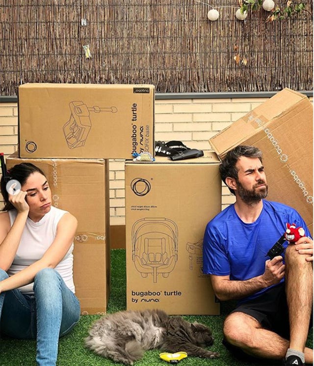 Dani Muriel y Candela Serrat en cuarentena en su casa