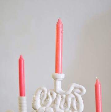 Candelabros ceramica candelabros loza blanca con forma de intestino, higado y pulmon