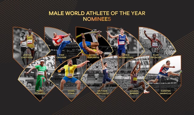 los diez atletas candidatos al mejor atleta mundial del año