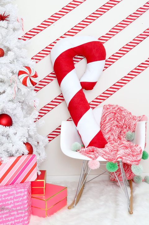 candy cane crafts pillow