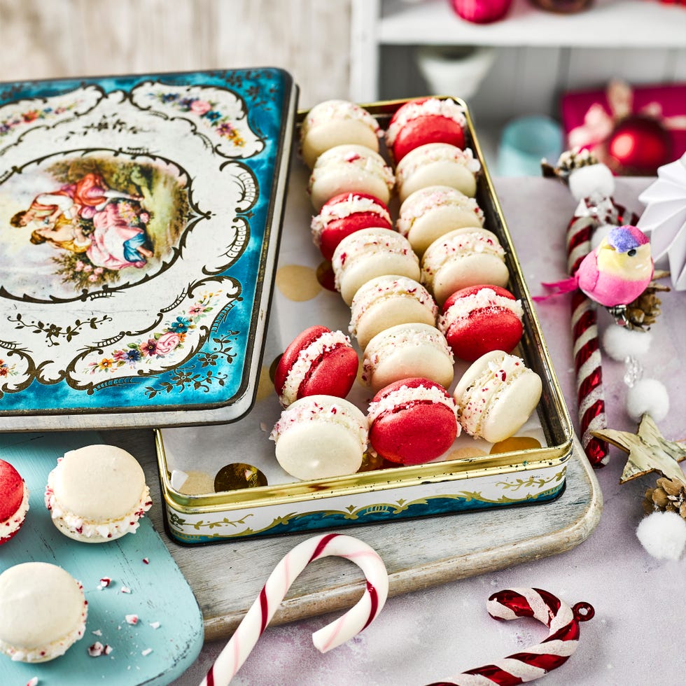 candy cane macarons