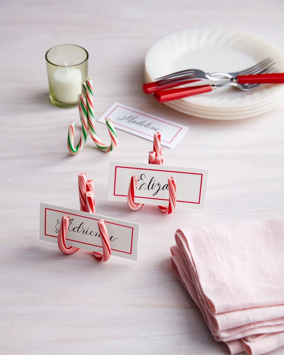 candy cane place cards christmas table decorations