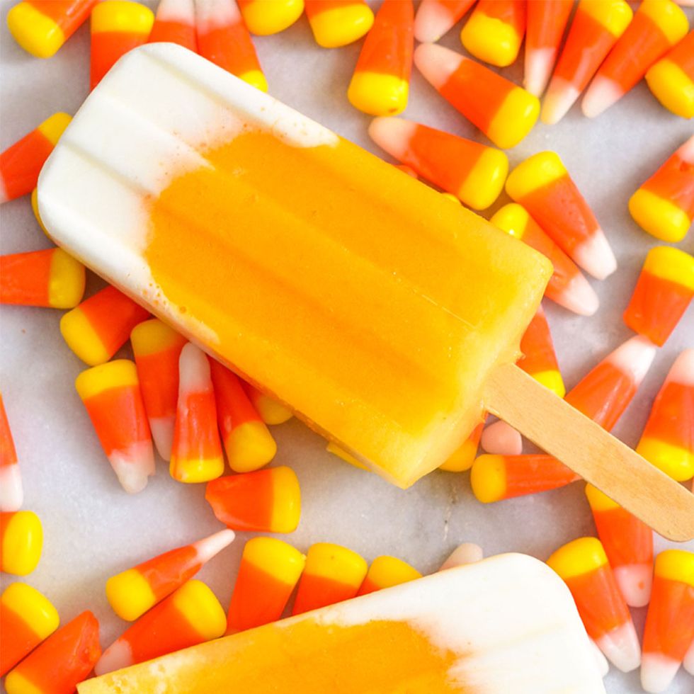 Candy Corn halloween popsicles courtesy of courtney's sweets