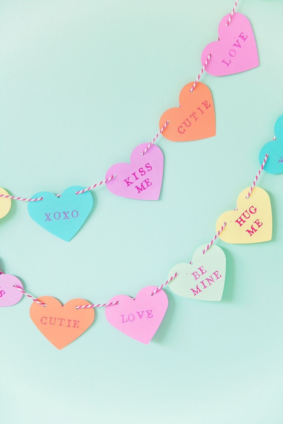 Valentine Decorations: DIY Cookie Cutter Clay Valentines Garland