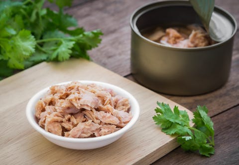 Canned tuna fish in bowl Canned tuna fish in bowl
