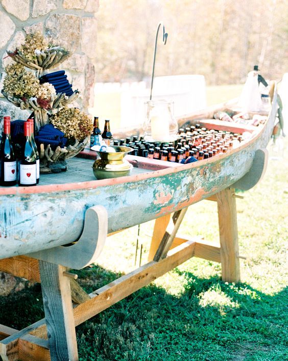 canoe bar camping wedding idea