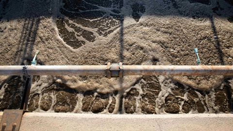 bacteria break down waste in an open air section at the 24th street water treatment plant on april 9, 2021, in phoenix, ariz photo caitlin o’hara for undark
