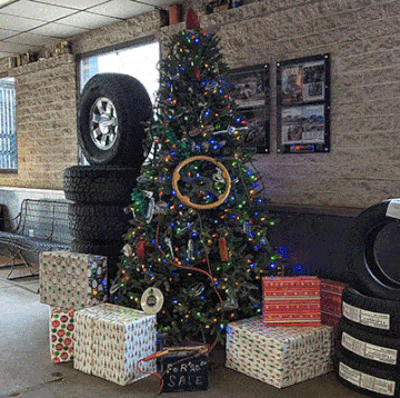 car parts christmas tree at colorado auto and parts