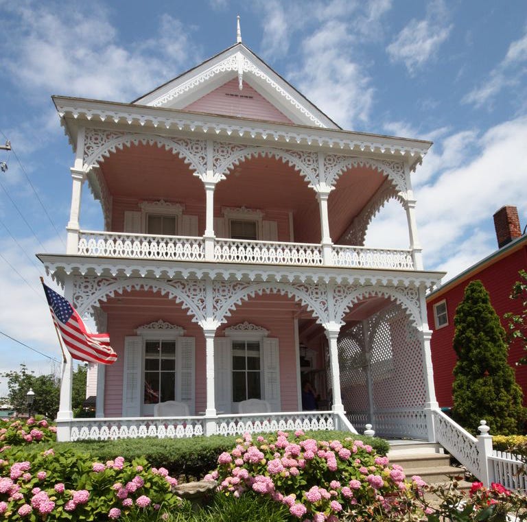 House, Home, Property, Building, Architecture, Real estate, Facade, Pink, Mansion, Villa, 