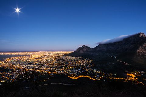 cape town at night cityscape panorama