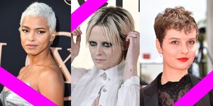 Immagini di tre celebrities con i capelli corti che danno l'idea dei nuovi tagli del 2019 