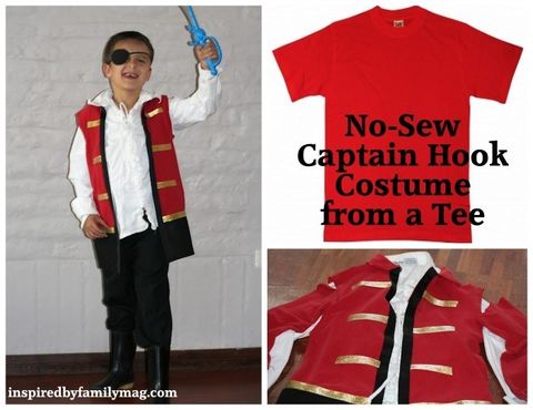 no sew captain hook costume