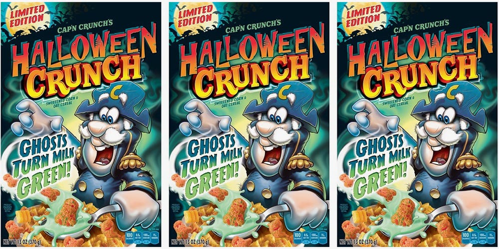 Cap’n Crunch’s Halloween Crunch Cereal Will Turn Your Milk a Ghoulish Green