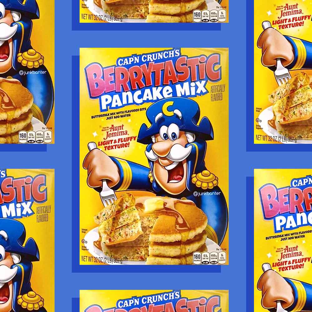 Cap'n Crunch's New Berrytastic Pancake Mix Is Filled With Cereal Pieces