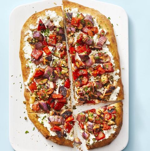 flatbread with eggplant and ricotta cheese