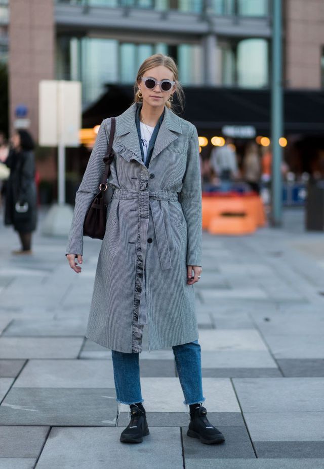 Street fashion, Clothing, Fashion, Photograph, Coat, Trench coat, Snapshot, Overcoat, Outerwear, Footwear, 