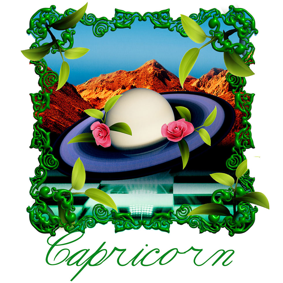 the word caapricorn under a planet