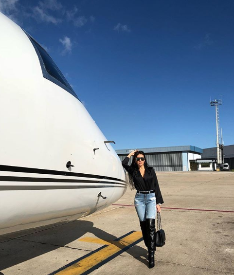 georgina rodriguez botas altas negras