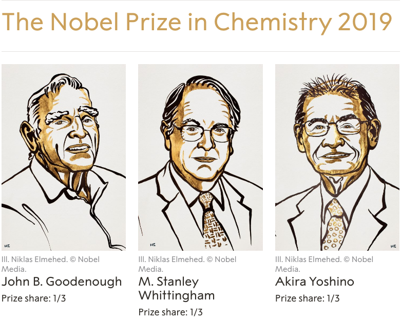 Las baterías de ion-litio, presentes en todos los móviles, se llevan el  Premio Nobel de Química 2019
