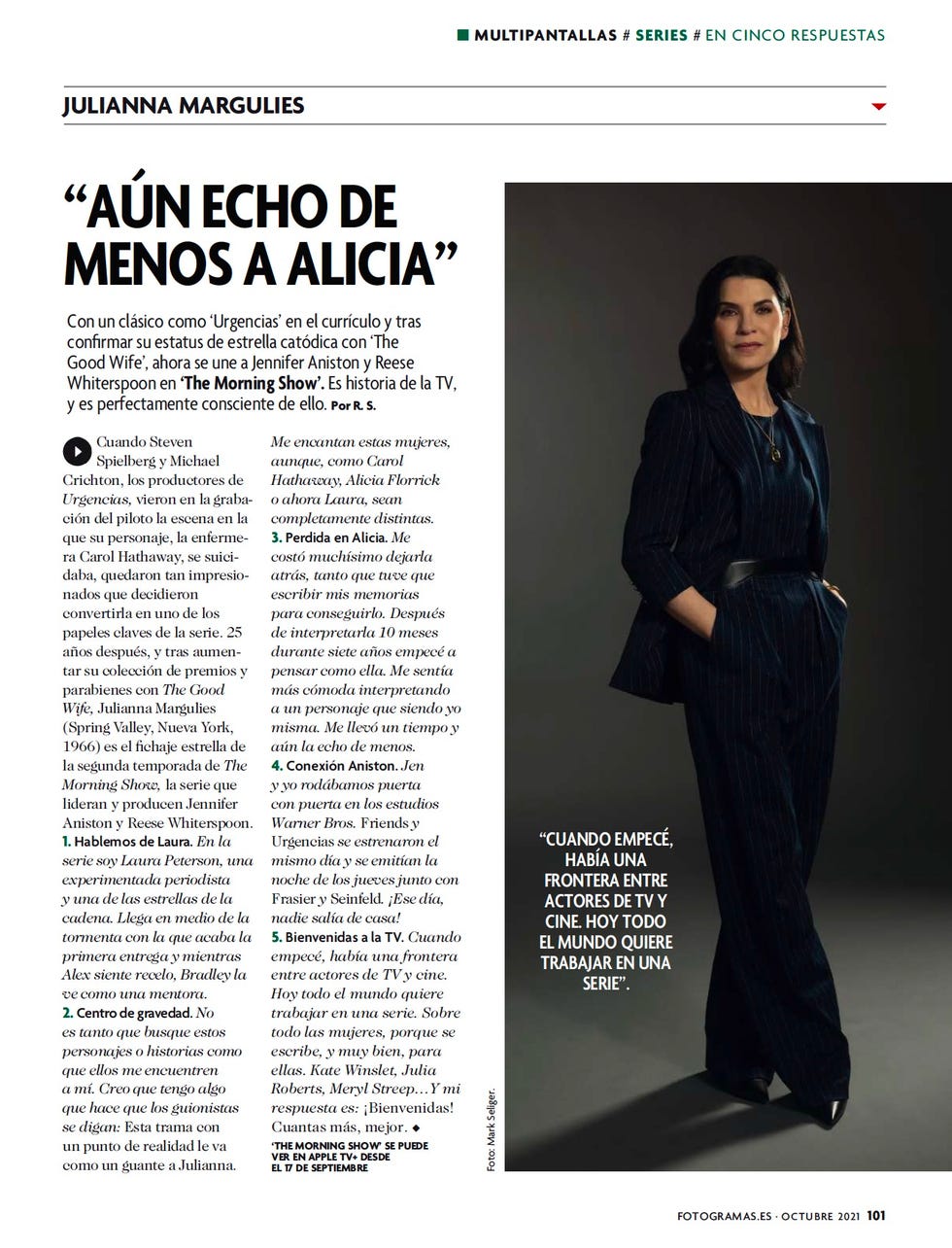 entrevista con julianna margulies en el número de fotogramas de octubre de 2021