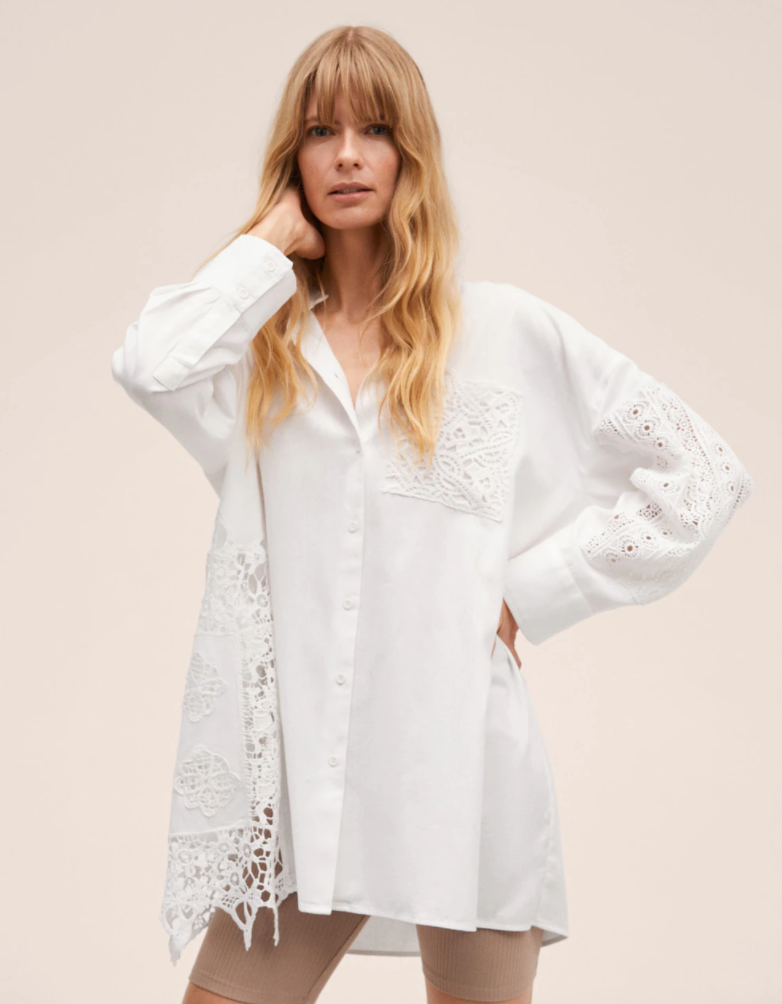 Camisa blanca oversize mango sale