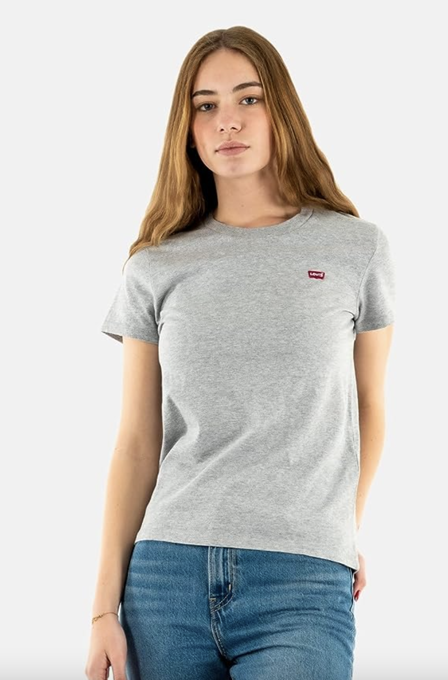 camiseta gris de algodón de levi's para amazon