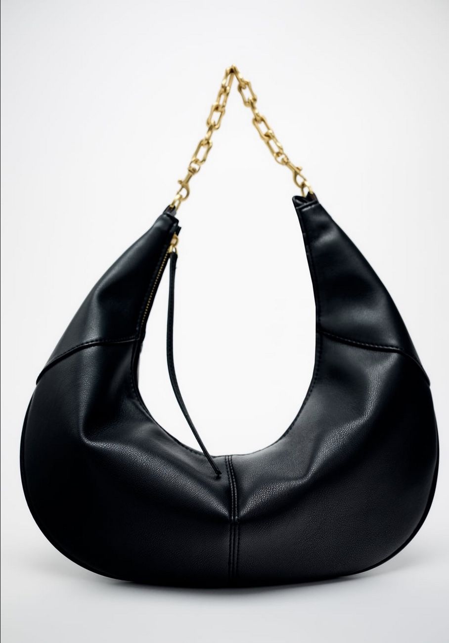 a black leather purse