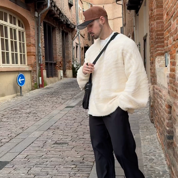 a person walking down a street