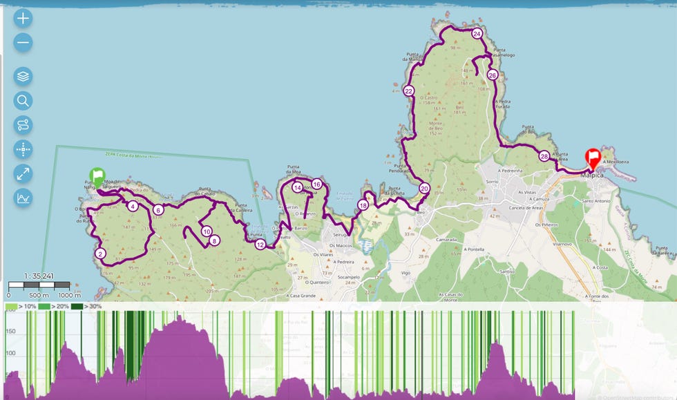 perfil trail costa da morte os nosos faros