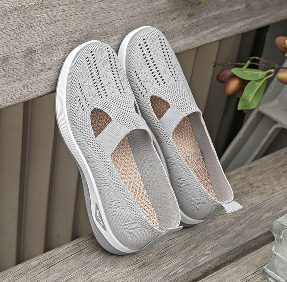 poiuiyqa zapatillas ortopédicas para mujer zapatos sin cordones para caminar