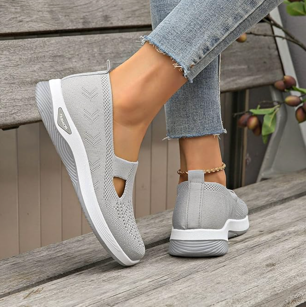 poiuiyqa zapatillas ortopédicas para mujer zapatos sin cordones para caminar