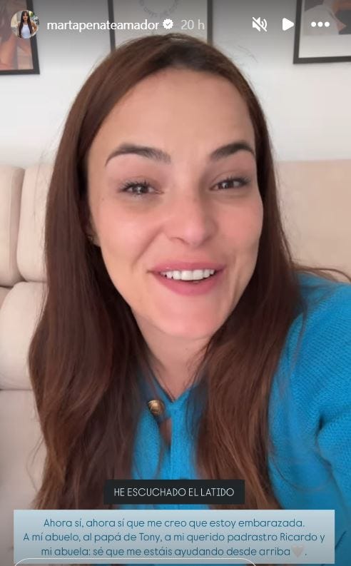 marta peñate anuncia su primera ecografia en redes sociales