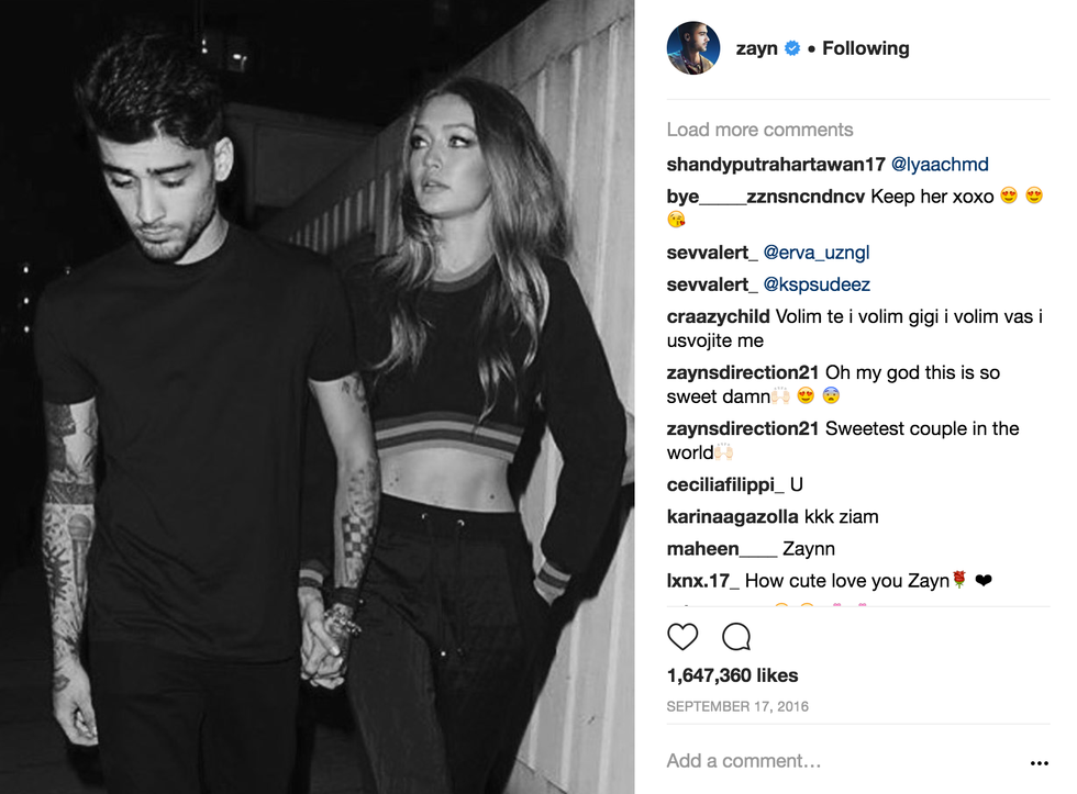 Zayn Malik Purges Entire Instagram Account and Gigi Hadid Photos ...