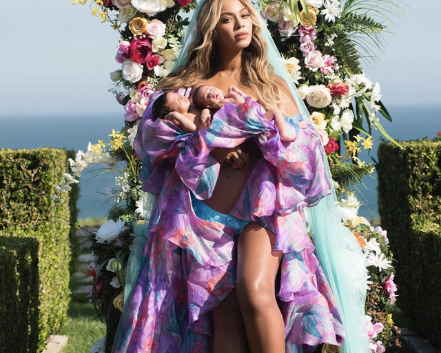 Beyonce with her then one-month-old twins