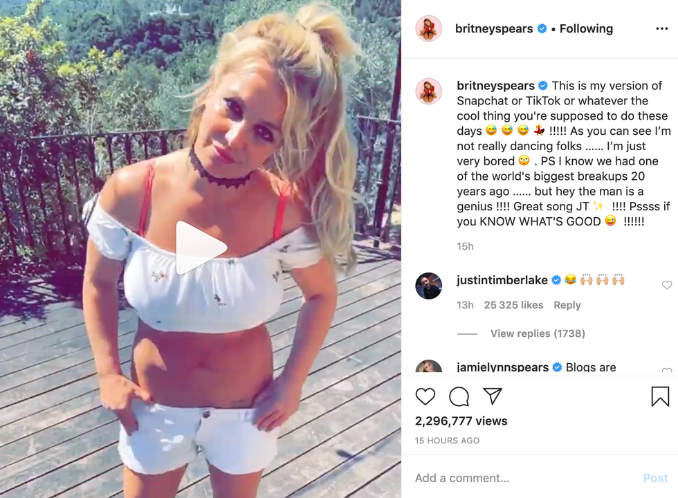 Britney Spears Posts Photos With Ex Justin Timberlake