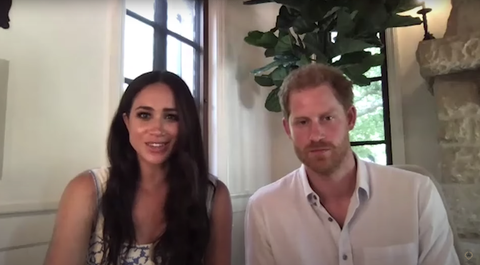 meghan and harry on ﻿a zoom call for the queen's commonwealth trust on august 20, 2020