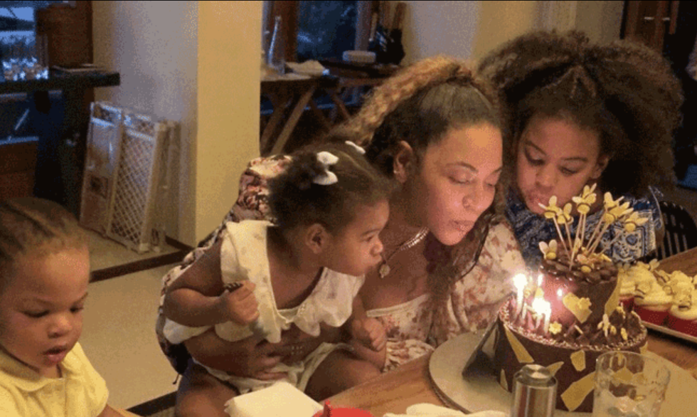 beyoncé with her kids on her birthday