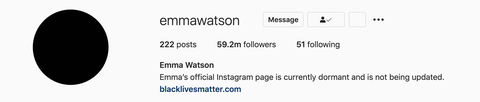 emma watson's instagram bio