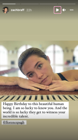 zach braff's instagram story tribute to florence pugh